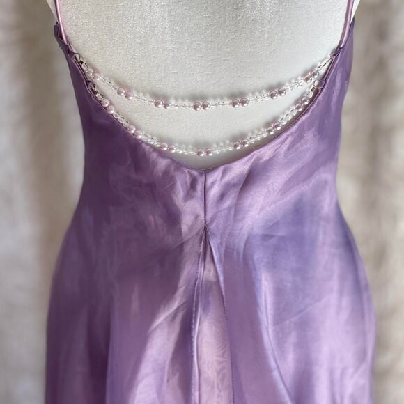 NWT Vintage 90’s Scott McClintock Purple Taffeta Beaded Gown Prom Dress Size 4 - Picture 3 of 12